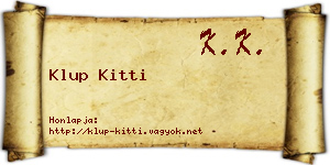Klup Kitti névjegykártya